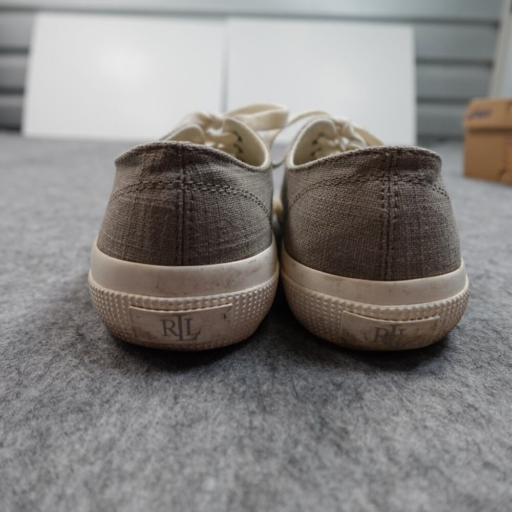 Ralph Lauren Sneakers Womens 6.5 Jolie Linen Lace Up Gray Fashion Casual - Picture 5 of 8